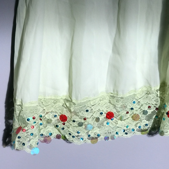 Lapis Silk Skirt with Separate Sequinned Slip SZXL - Picture 5 of 8